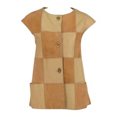 Vintage 1950s Bonnie Cashin suede & leather vest
