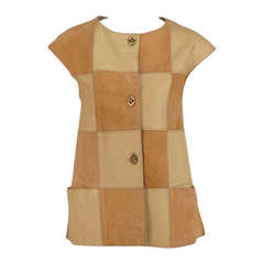 1950s Bonnie Cashin suede & leather vest 7