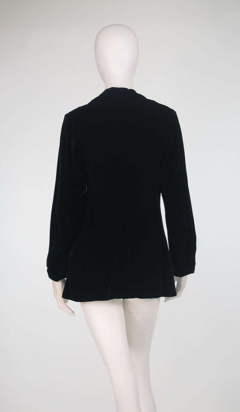 1990s Jil Sander black velvet jacket 1