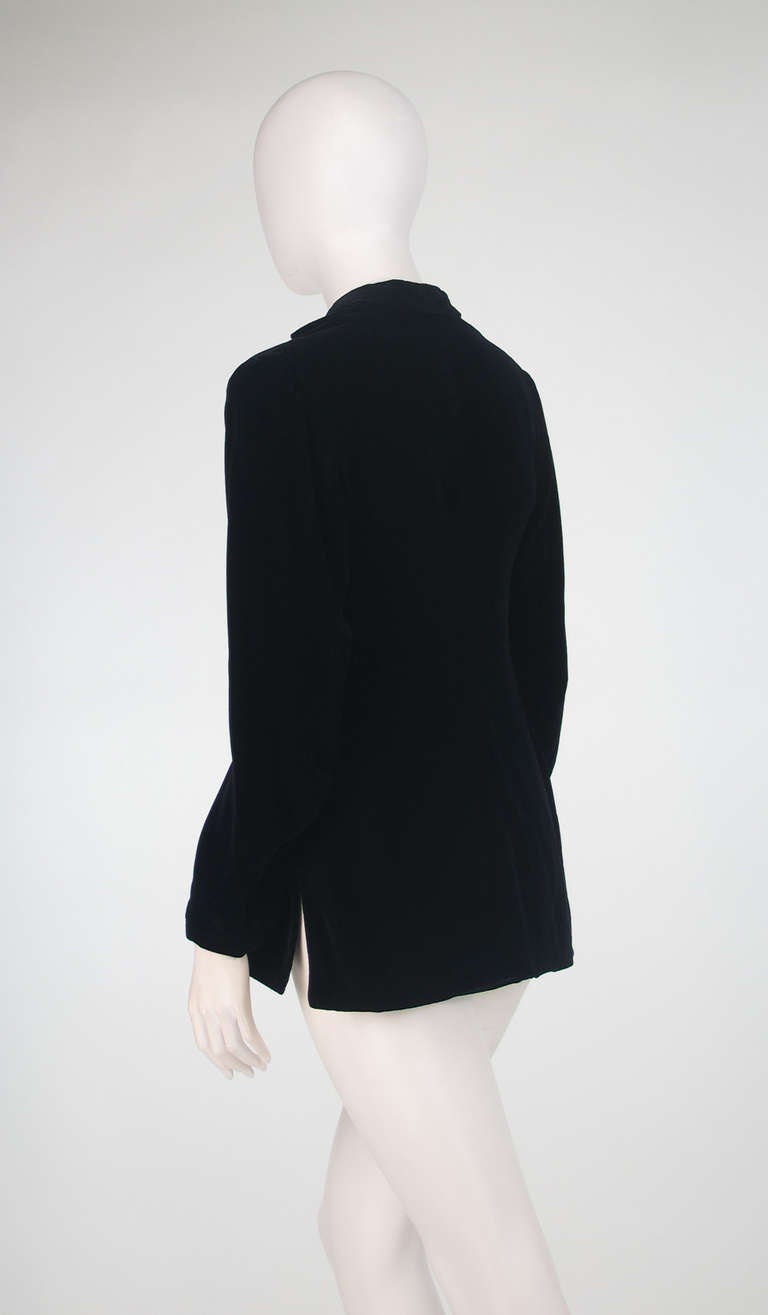 1990s Jil Sander black velvet jacket 2