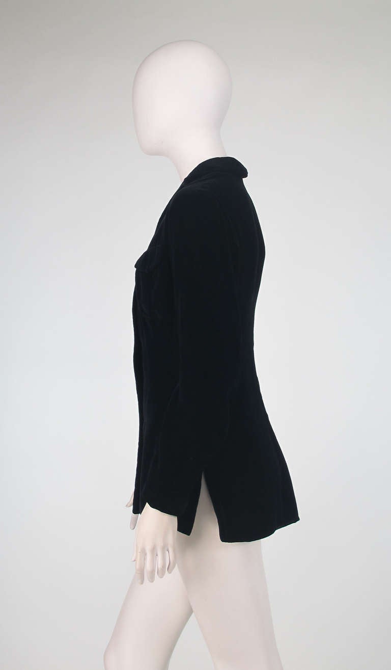 1990s Jil Sander black velvet jacket 3