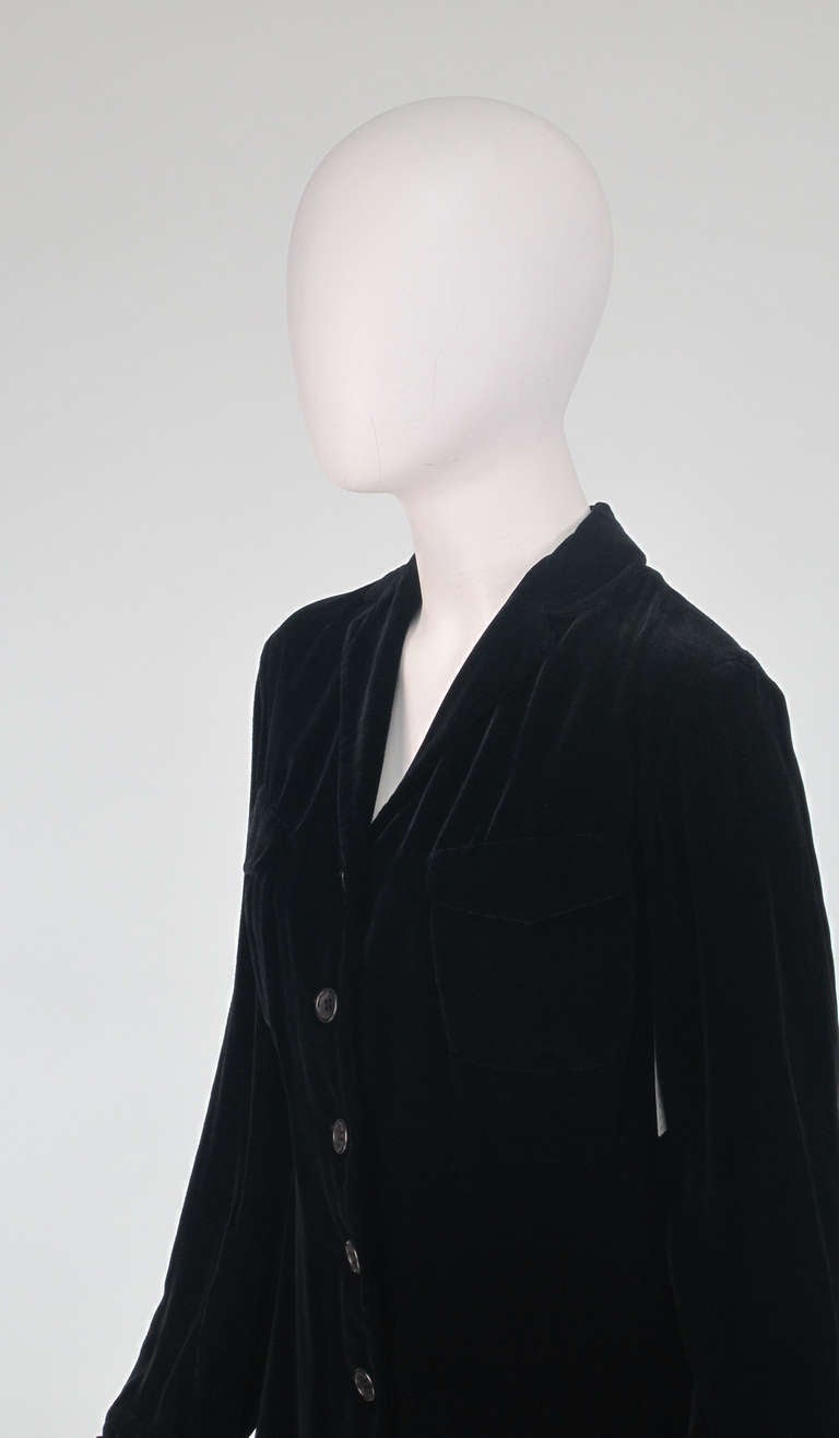 1990s Jil Sander black velvet jacket 4
