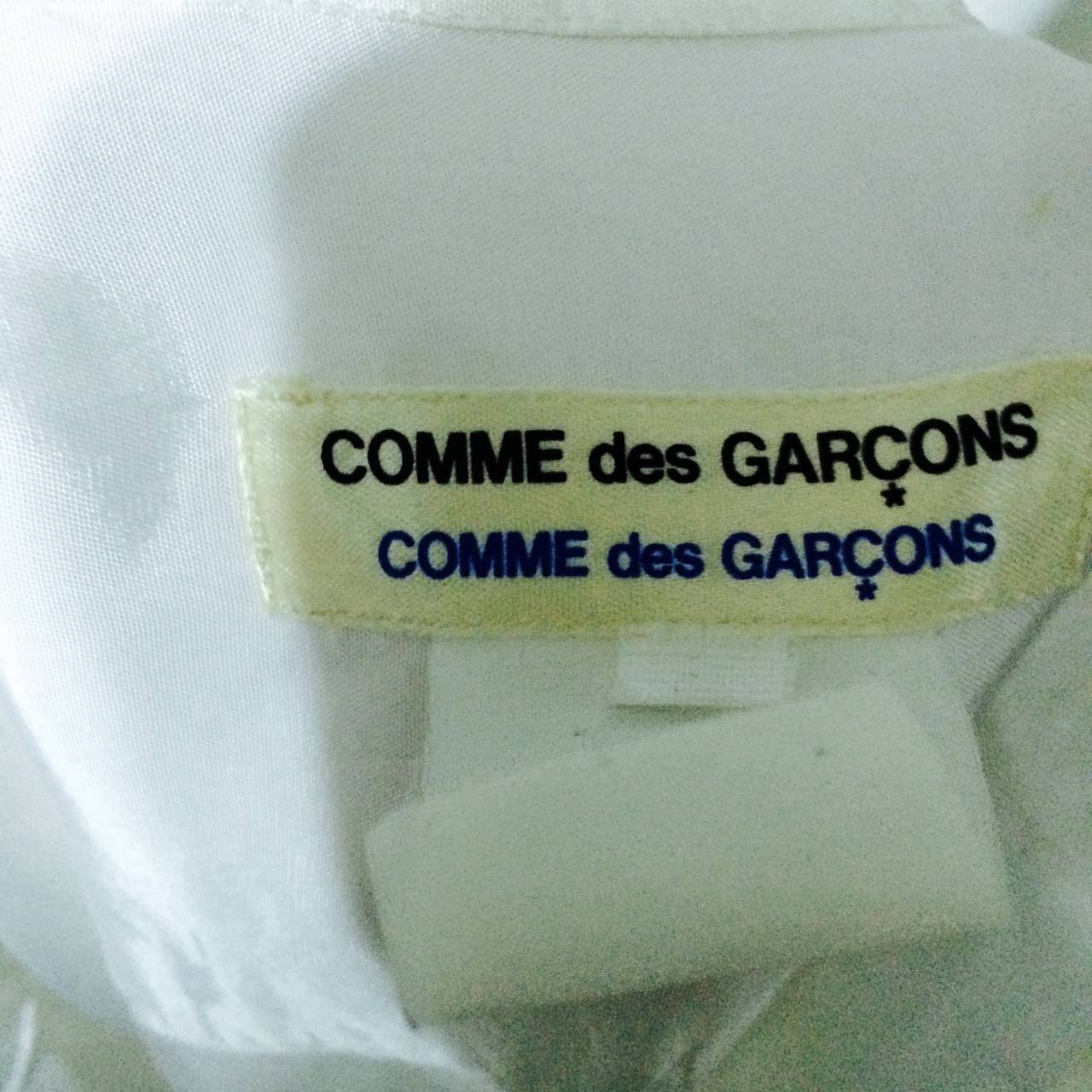 Comme des Garcons sheer white nylon button front coat 1990s 5