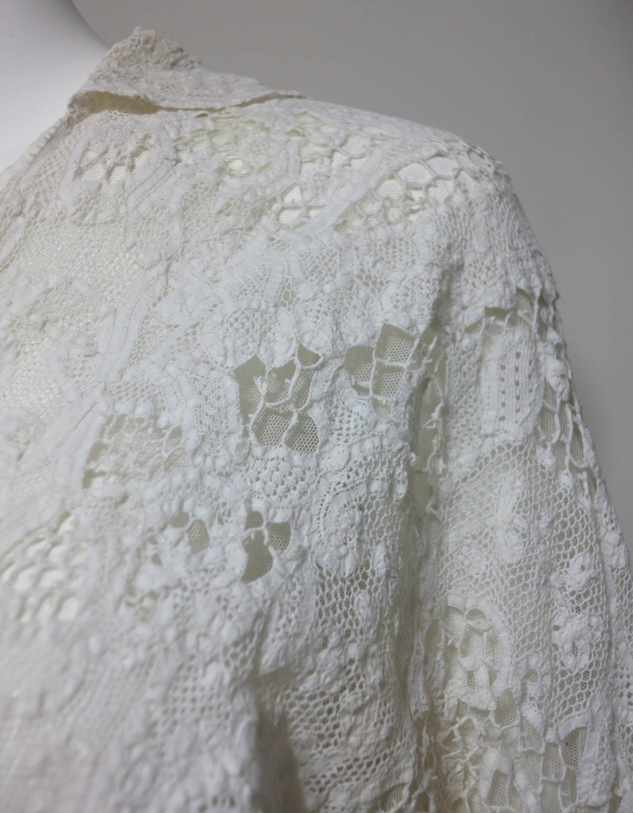 Handmade mixed lace lace Edwardian jacket in off white 4