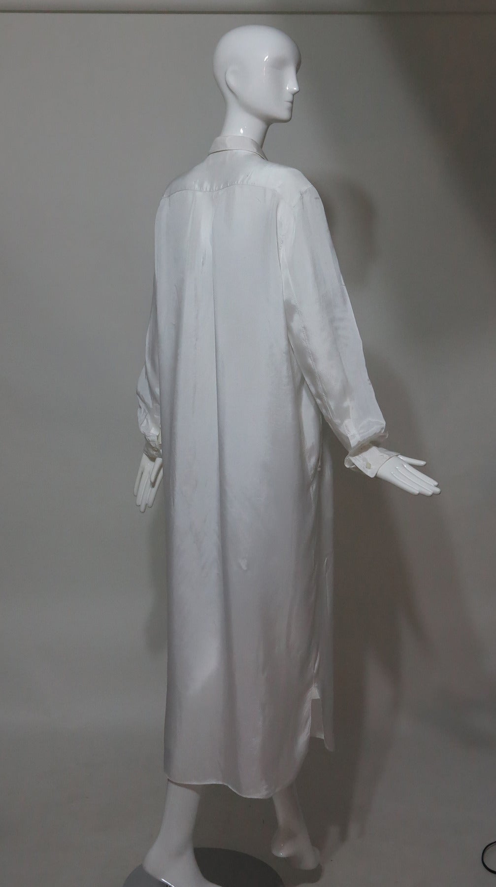 Comme des Garcons sheer white nylon button front coat 1990s 1