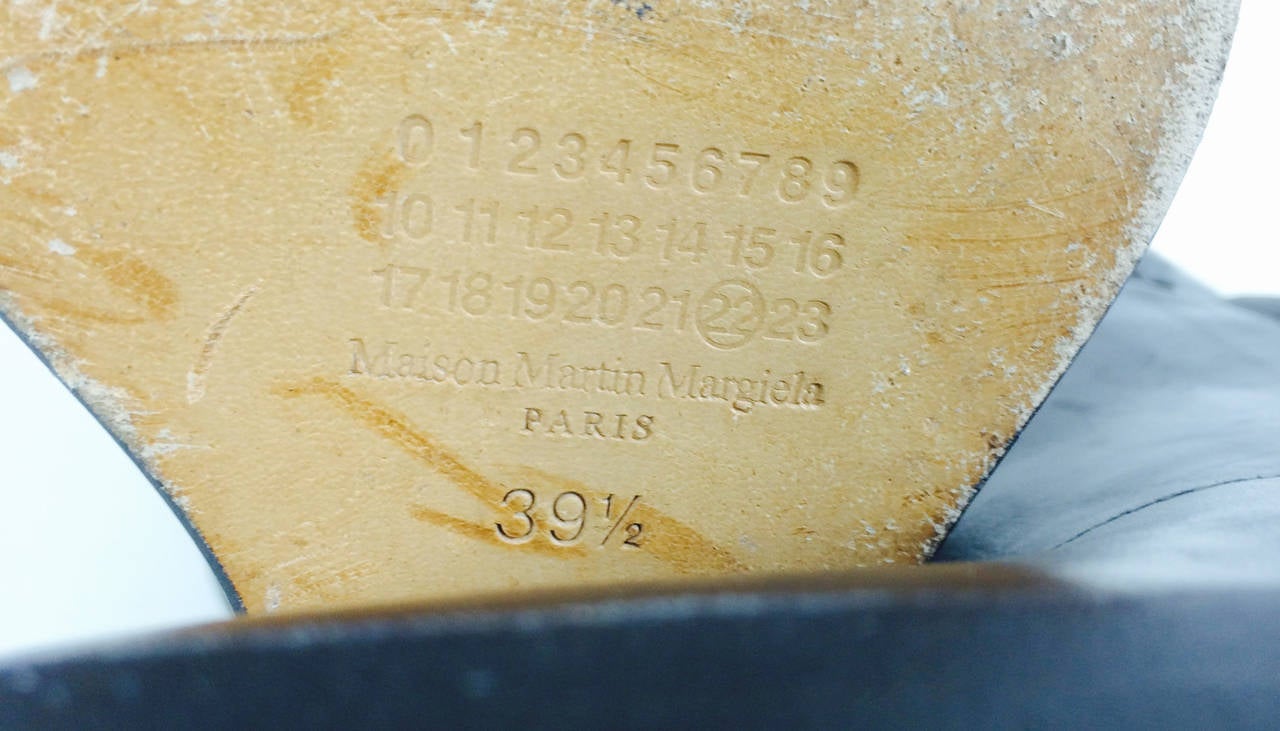 Mason Martin Margiela plexi heel mid calf black leather boots 39 1/2 4