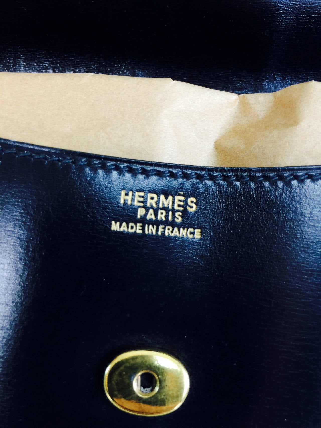 Hermes Pochette Rio in glazed black calf vintage 3