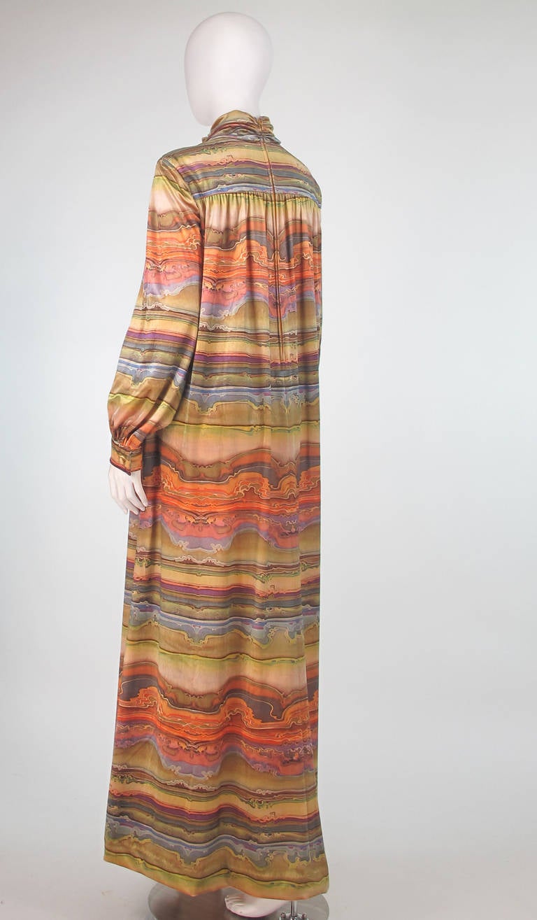 1970s Martha, Palm Beach panne velvet at home caftan 2