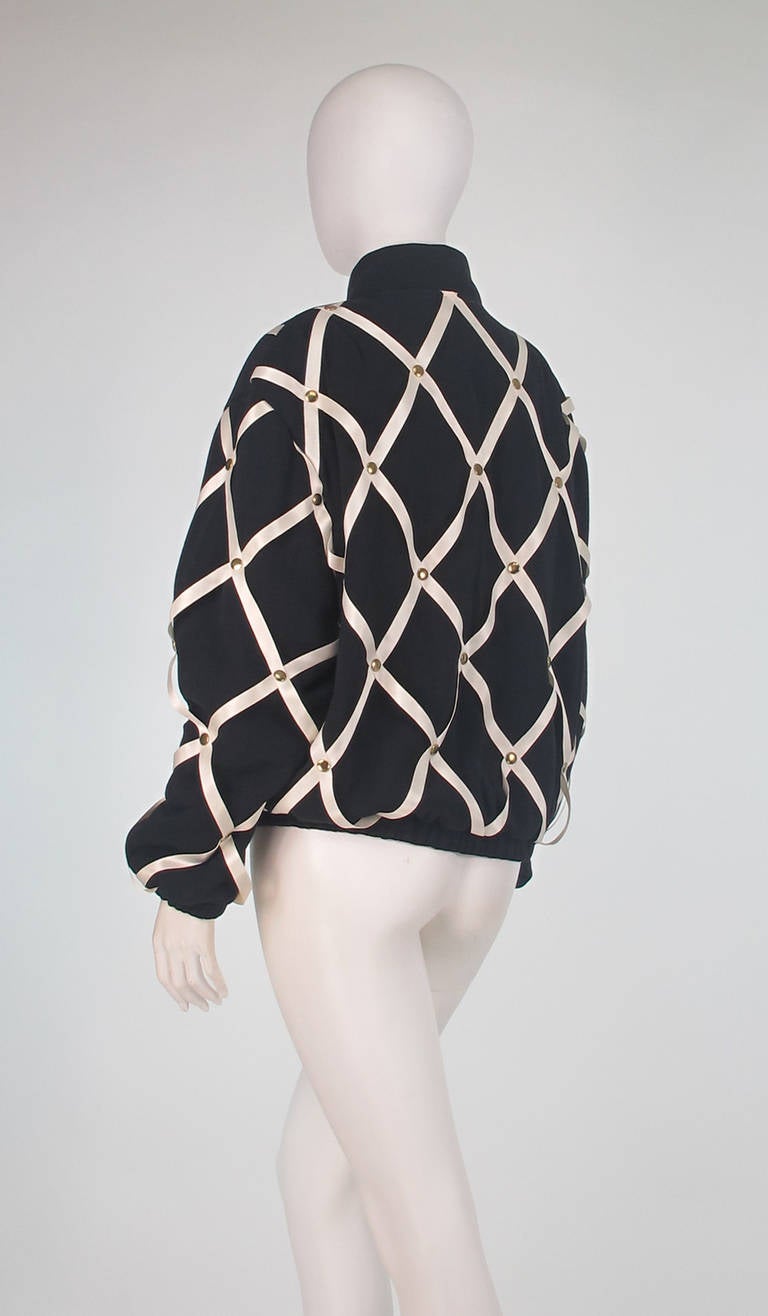 1980s Moschino Couture pin board silk jacket 2