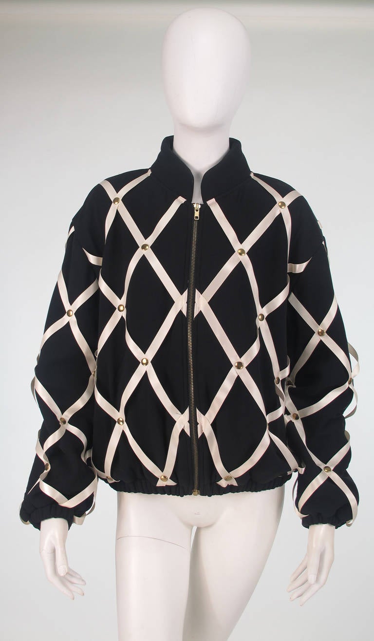 1980s Moschino Couture pin board silk jacket 5