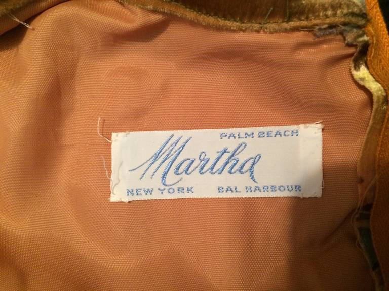 1970s Martha, Palm Beach panne velvet at home caftan 5