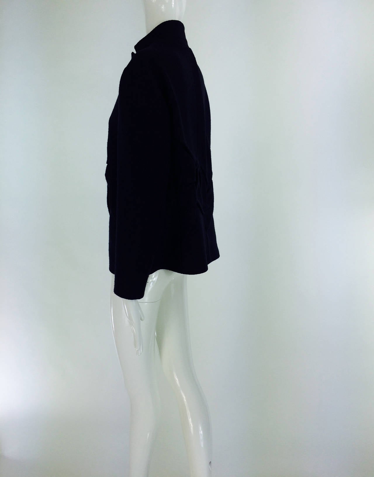 Jil Sander black wool jacket with 3 D sculpted panels 2