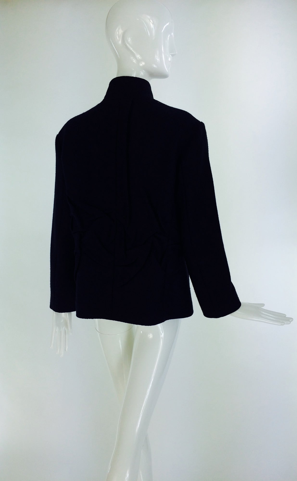 Jil Sander black wool jacket with 3 D sculpted panels 1