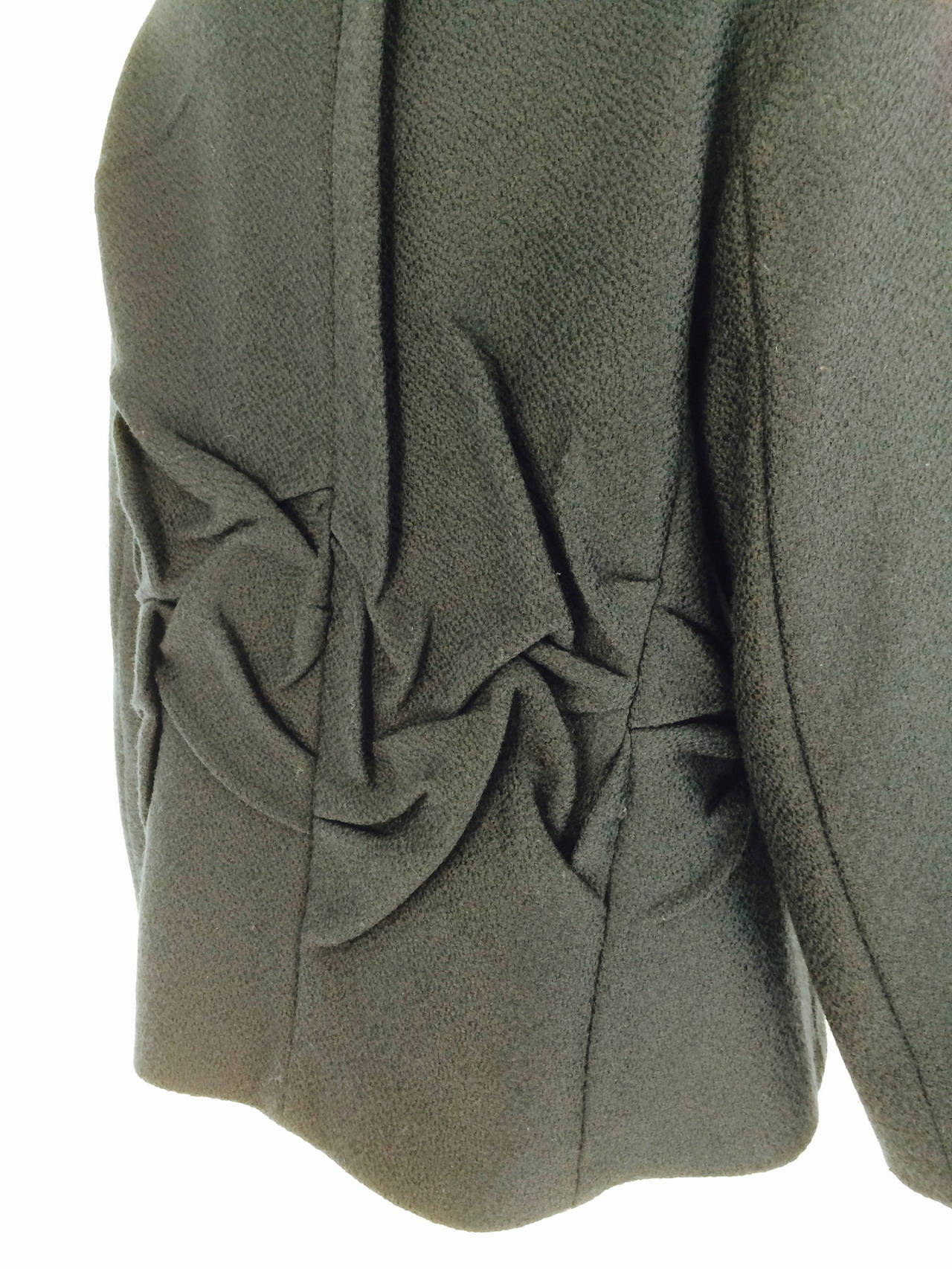 Jil Sander black wool jacket with 3 D sculpted panels In Excellent Condition In West Palm Beach, FL