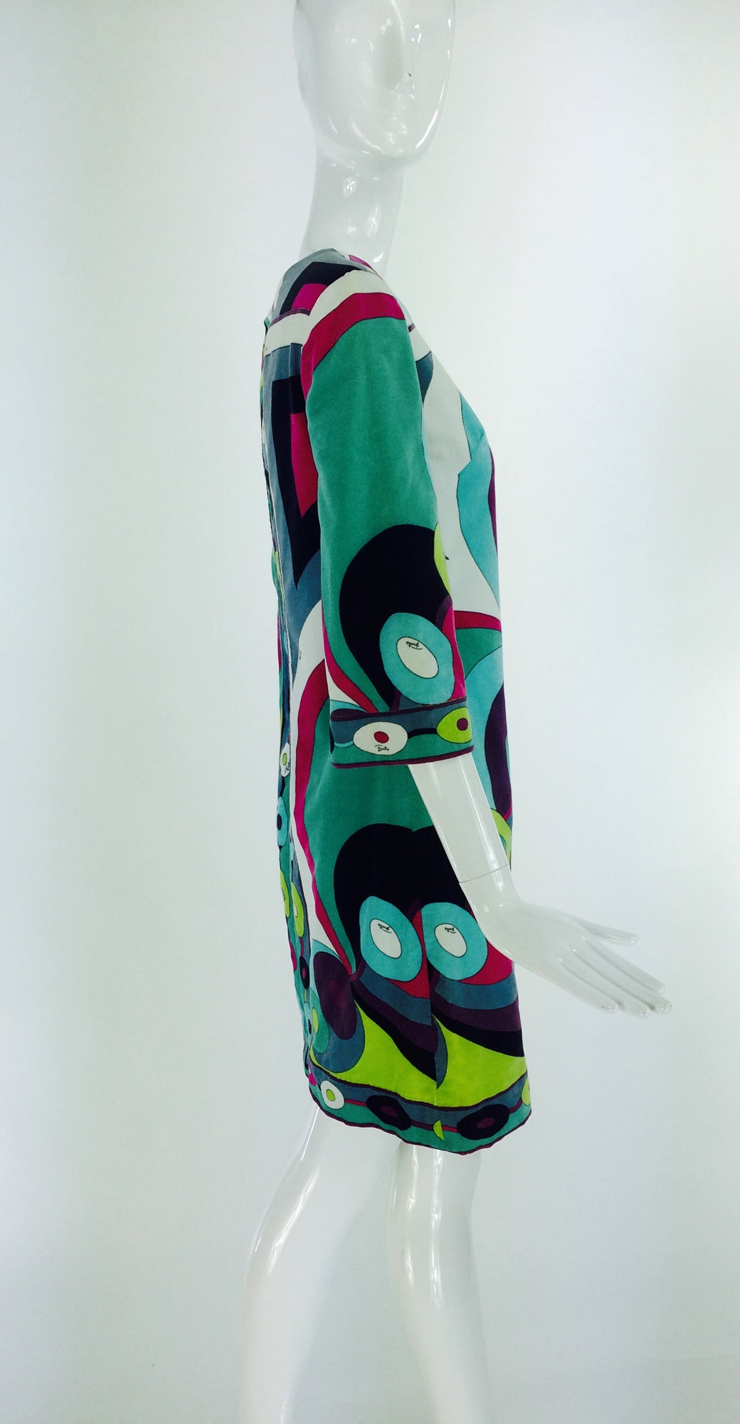 Women's Emilio Pucci printed velveteen mini dress 1960s