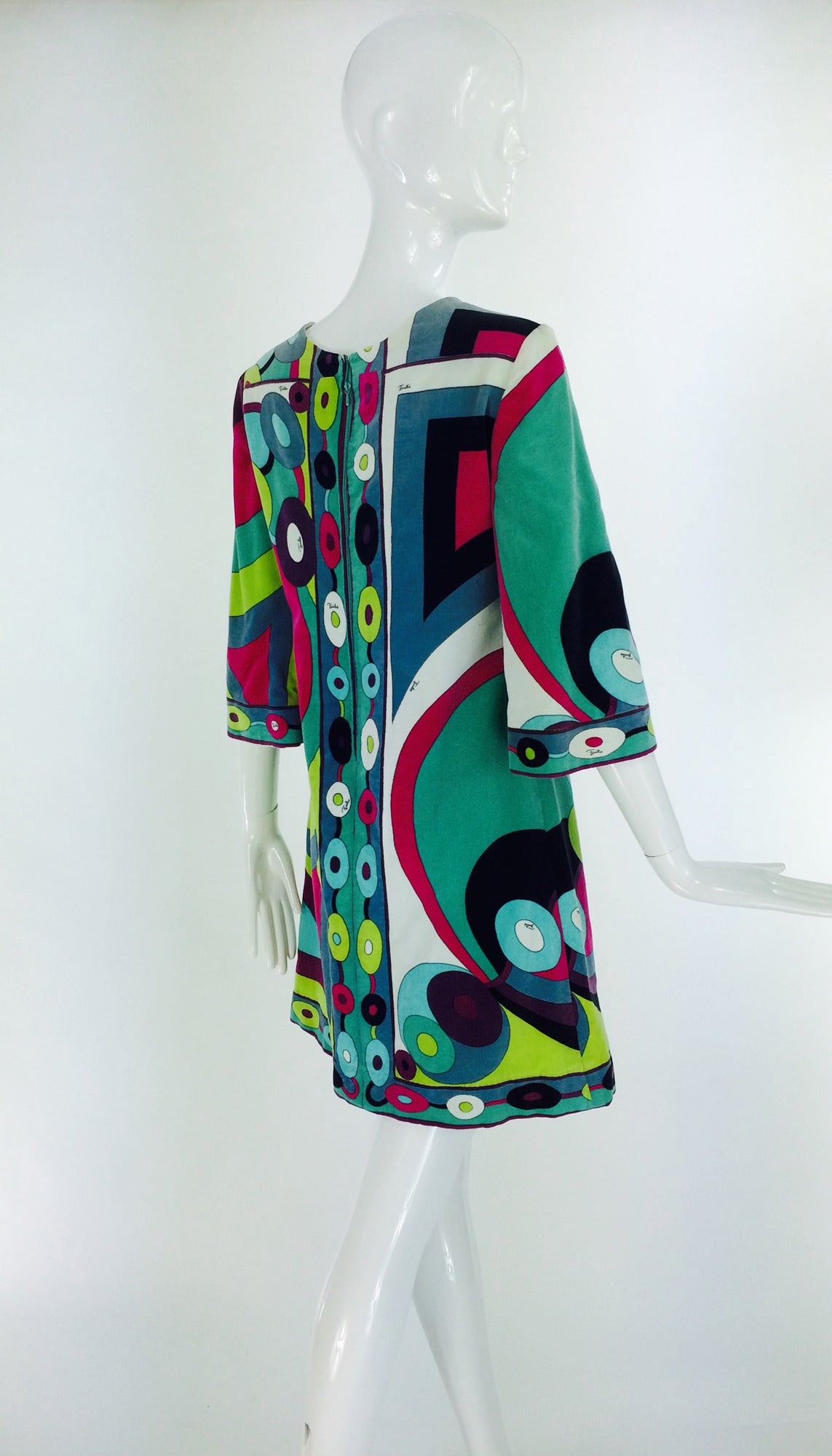 Emilio Pucci printed velveteen mini dress 1960s 1