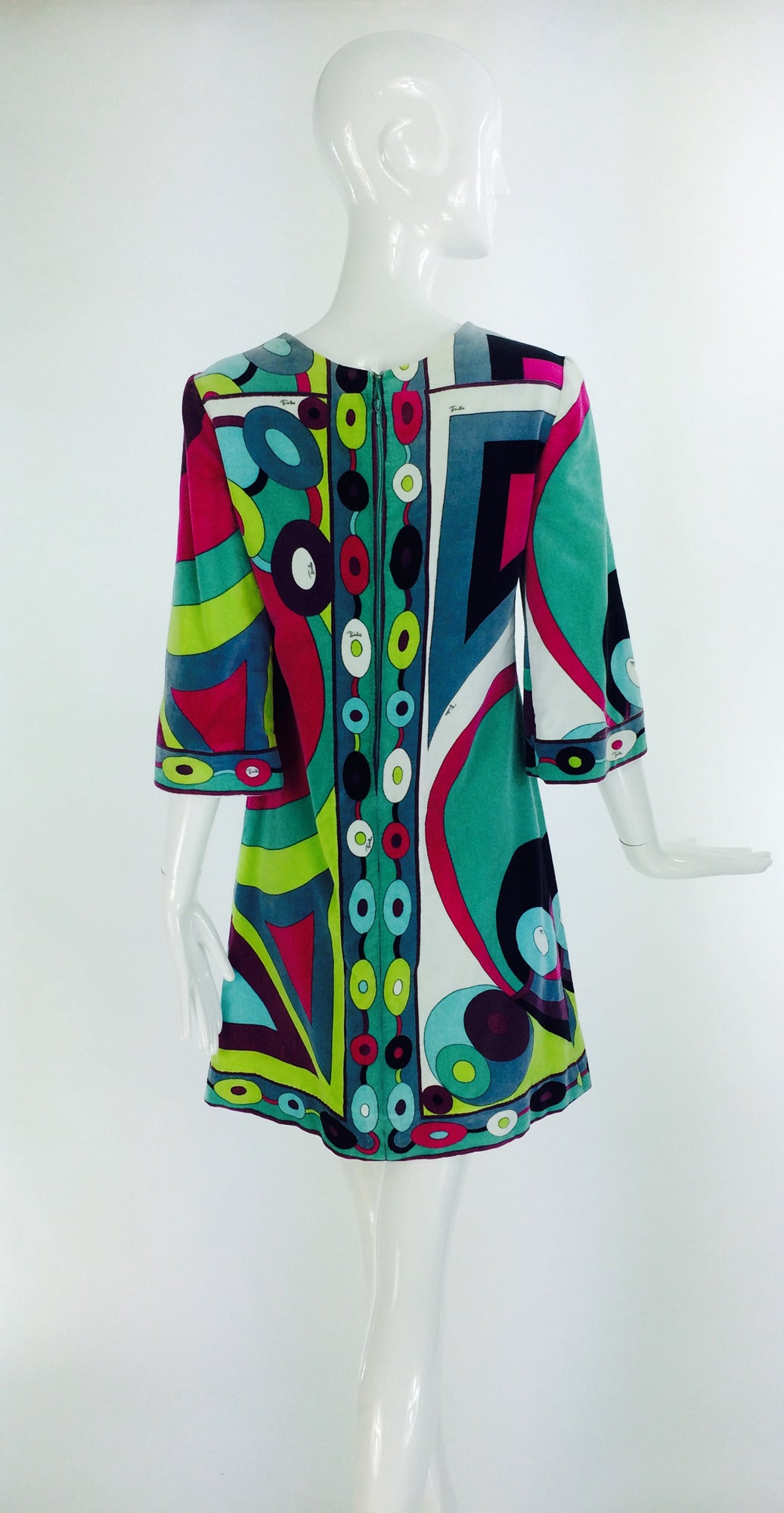 Emilio Pucci printed velveteen mini dress 1960s 2