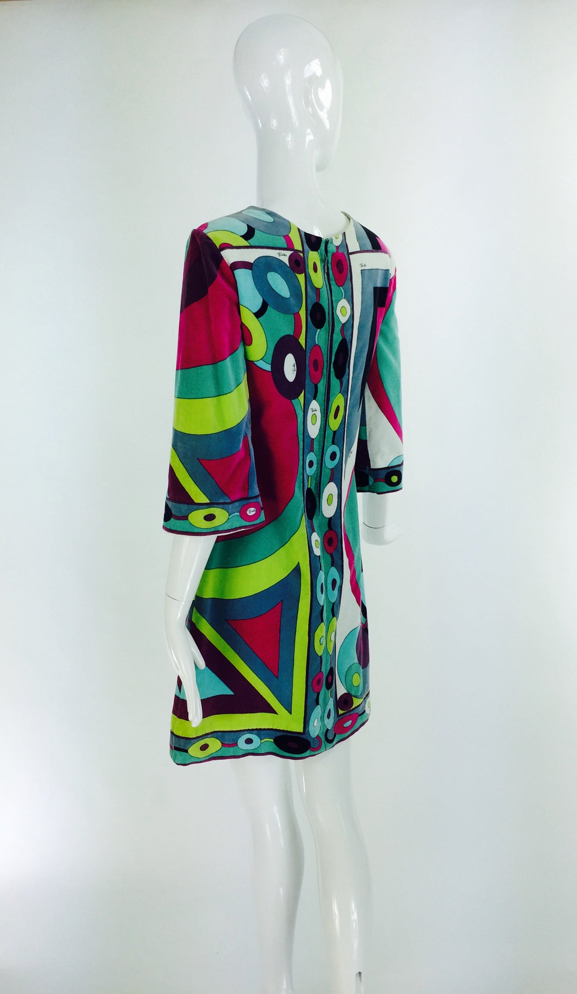 Emilio Pucci printed velveteen mini dress 1960s 3