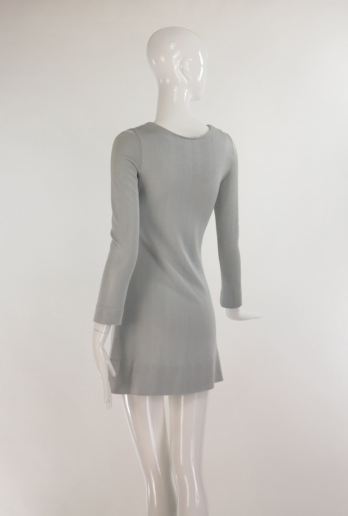 Silver Paraphernalia by Betsey Johnson 1960s silver metallic knit mini dress