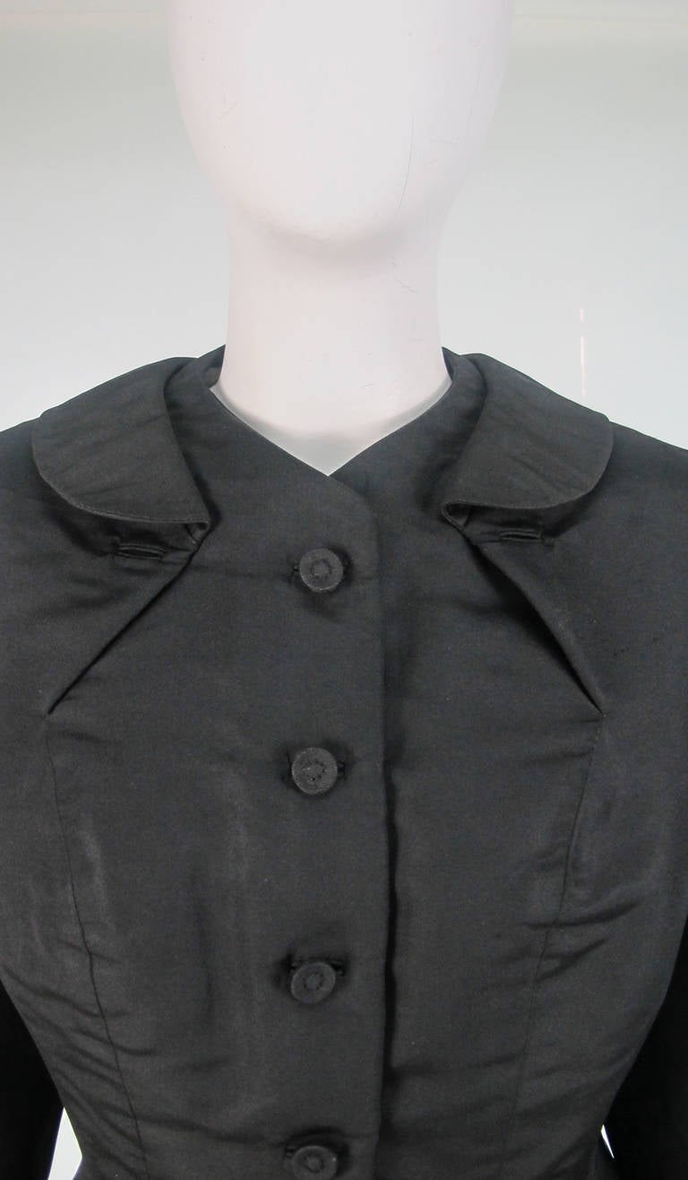 Women's 1950s Hattie Carnegie black silk dress & jacket