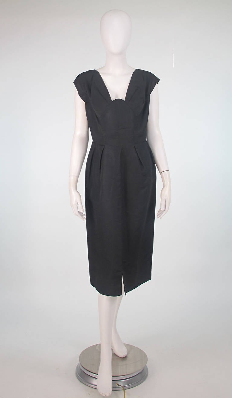 1950s Hattie Carnegie black silk dress & jacket 1