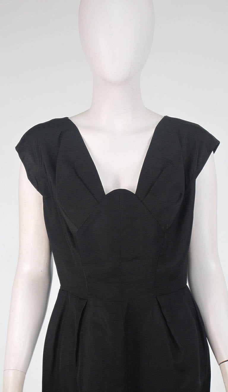 1950s Hattie Carnegie black silk dress & jacket 2