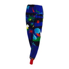 Leonard Paris sea print textured cotton sport pant 1980s 11