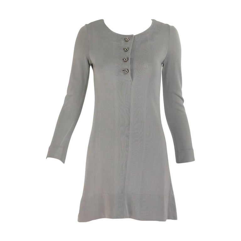 Paraphernalia by Betsey Johnson 1960s silver metallic knit mini dress ...