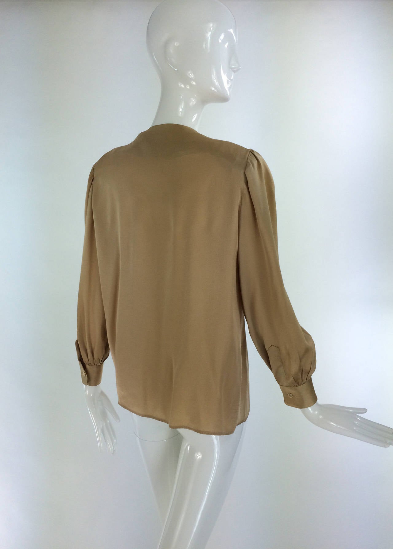 Yves St Laurent Rive Gauche gold silk charmeuse blouse 1990s For Sale ...