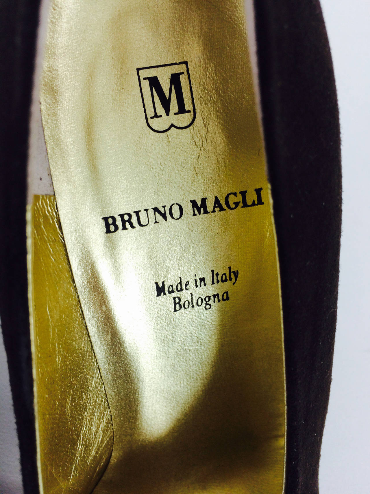 Bruno Magli chocolate brown suede pumps 6 1/2 unworn For Sale at ...