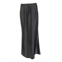 Yves St Laurent Rive Gauche silver grey satin evening skirt 1990s 8