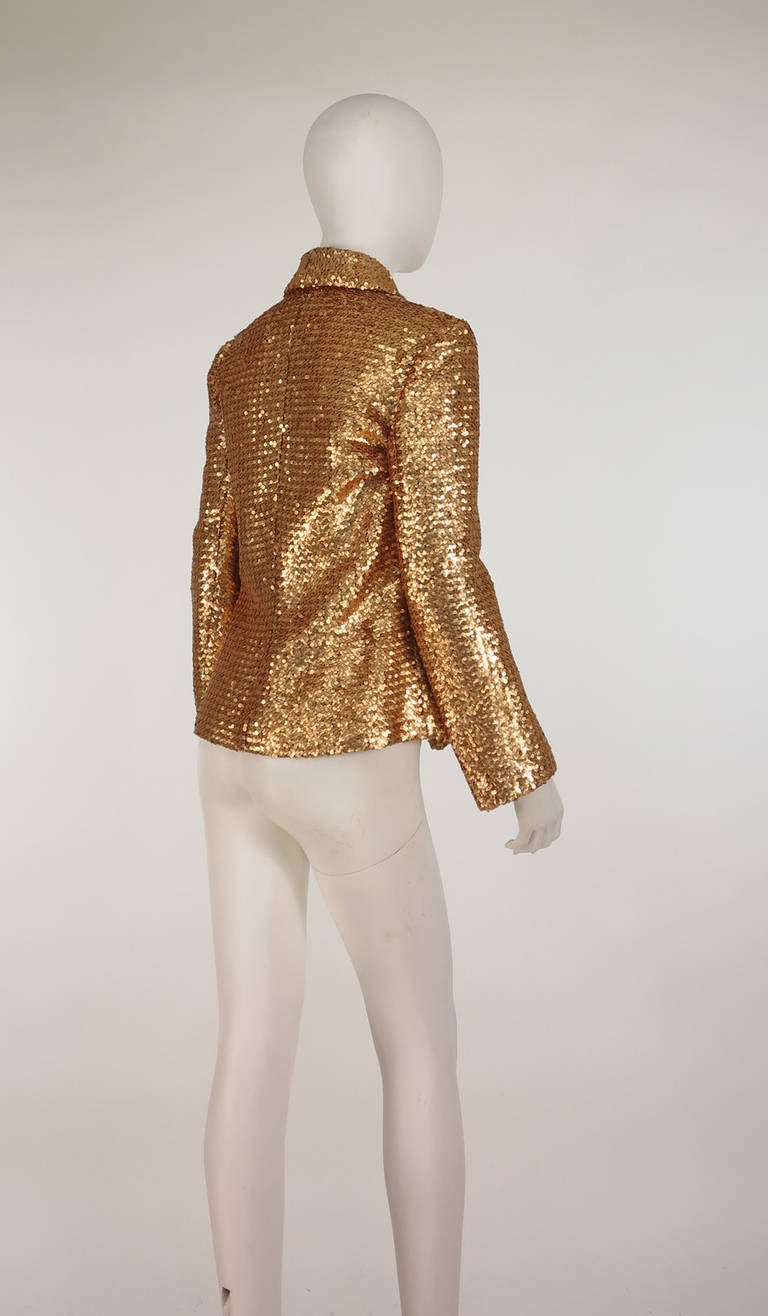 Women's 1970s French  gold sequin jacket
