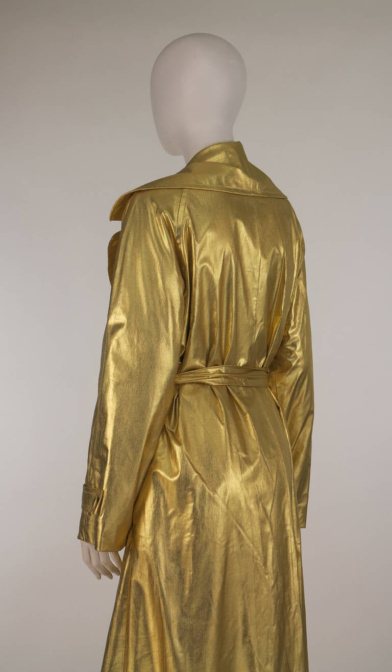 1980s Raincheetahs liquid gold trench coat 1