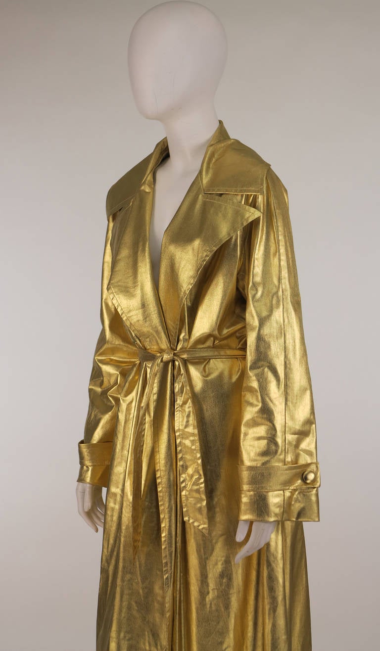 1980s Raincheetahs liquid gold trench coat 2