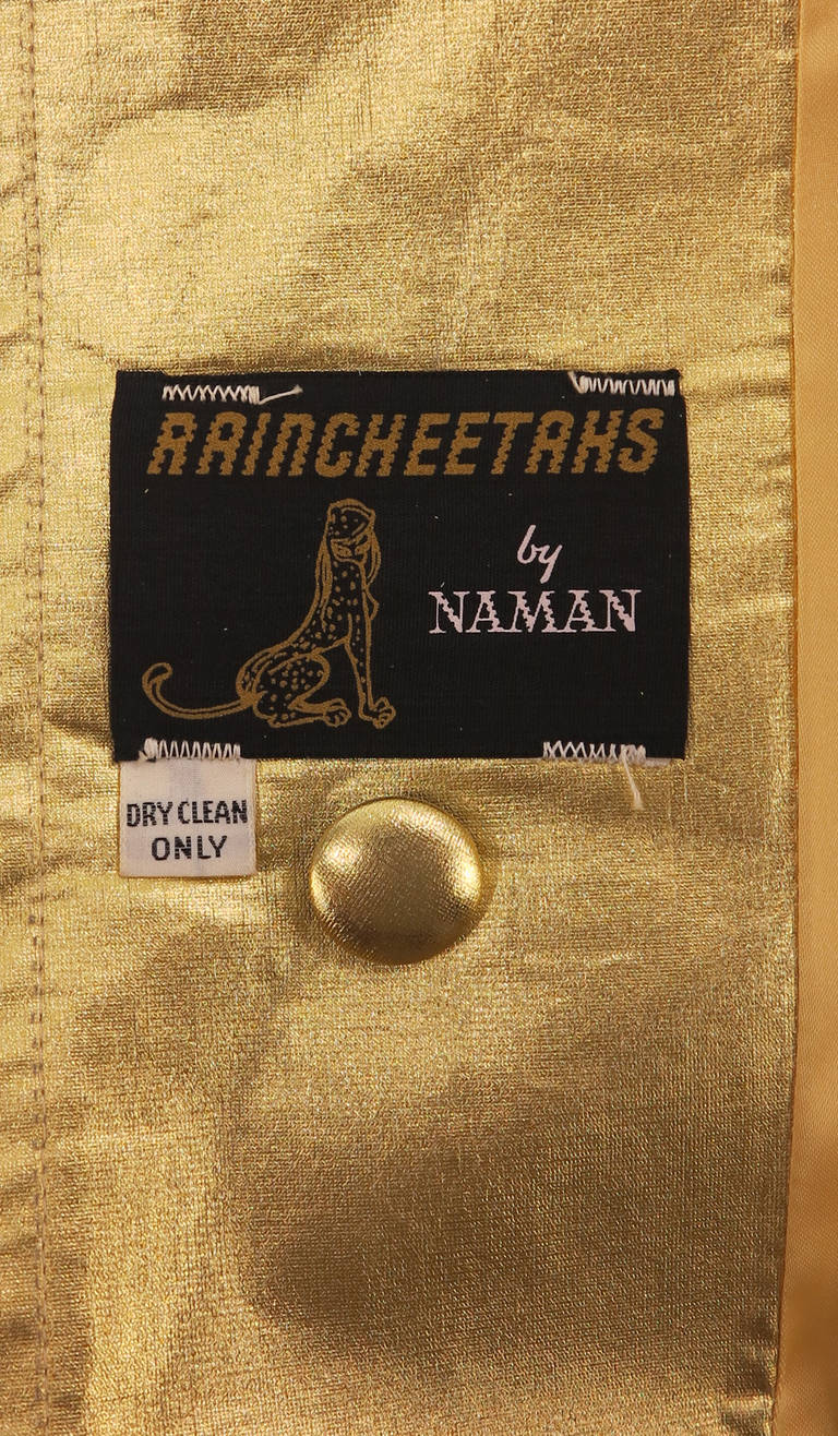 1980s Raincheetahs liquid gold trench coat 3