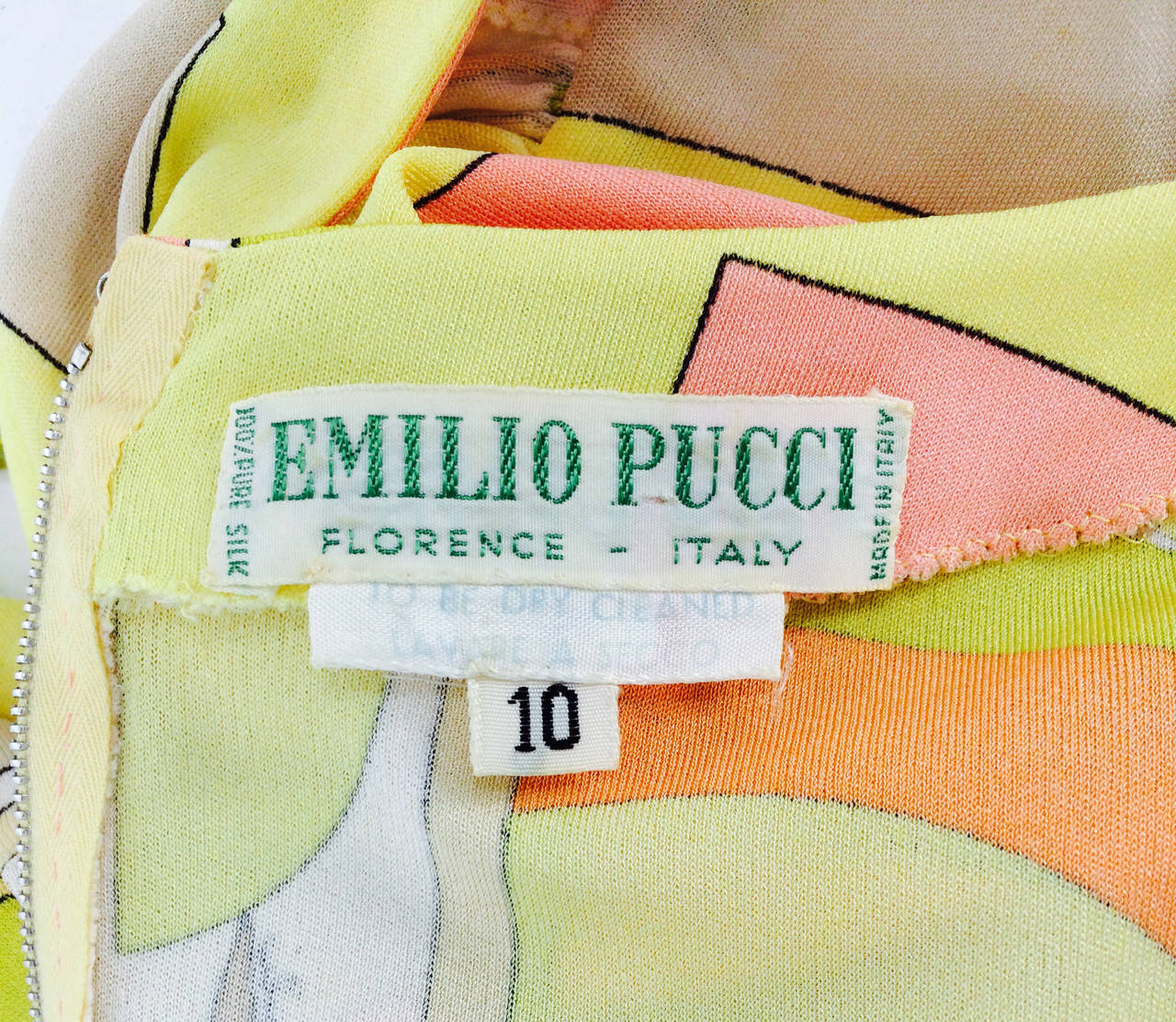 Emilio Pucci 2pc silk knit short & top set in hot citrus colours 1960s 5