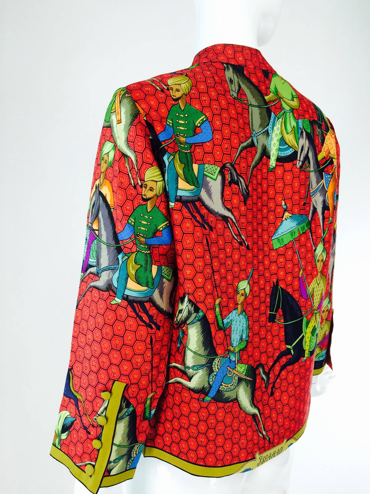 Hermes silk twill blouse Ispahan by Maurice Tranchant very rare 1960s 2