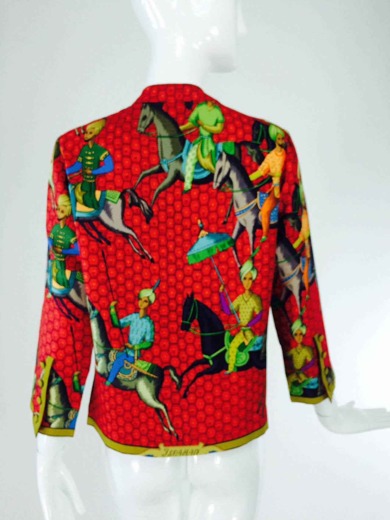 Hermes silk twill blouse Ispahan by Maurice Tranchant very rare 1960s 1