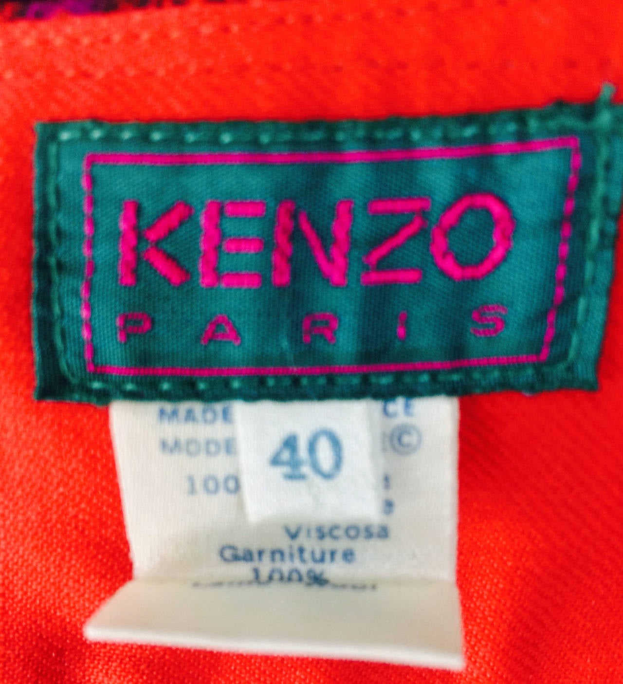 Kenzo bright paisley mix print midi skirt 1980s 3