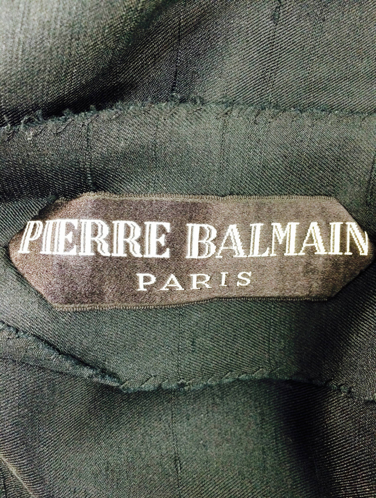 Pierre Balmain Haute Couture black Pongee silk bow tie blouse 1950s For Sale 4