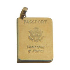 Cartier 18K gold US passport photo holder charm