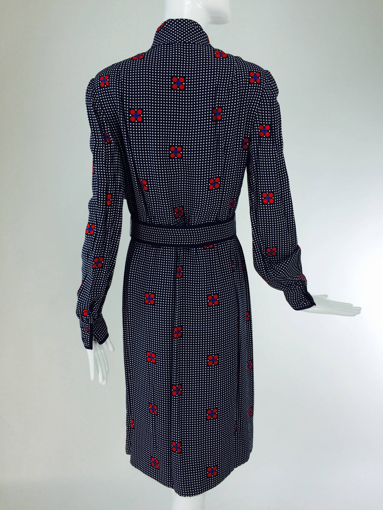 Geoffrey Beene flower check dress & coat ensemble 1960s In Excellent Condition In West Palm Beach, FL