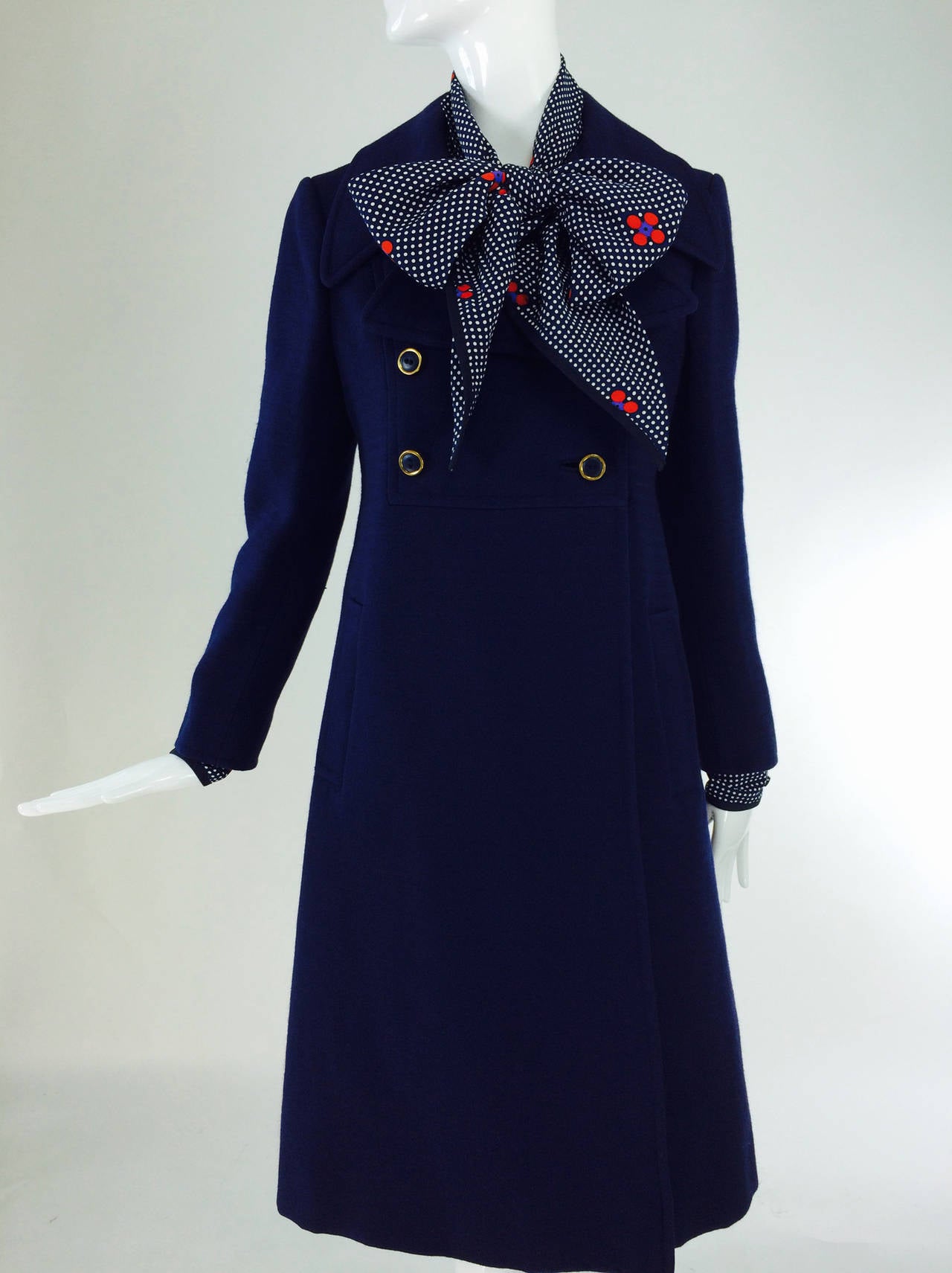 Geoffrey Beene flower check dress & coat ensemble 1960s 2
