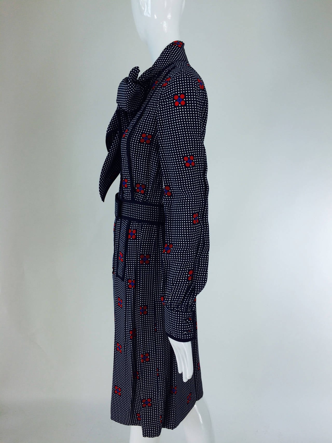 Geoffrey Beene flower check dress & coat ensemble 1960s 1