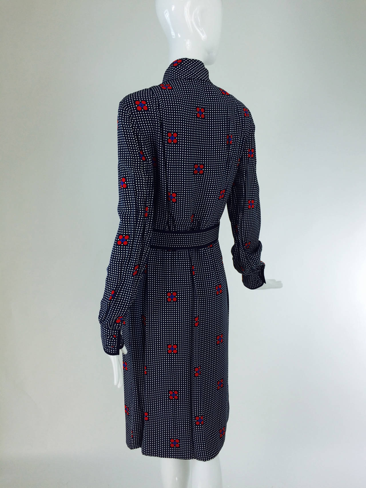 Women's Geoffrey Beene flower check dress & coat ensemble 1960s