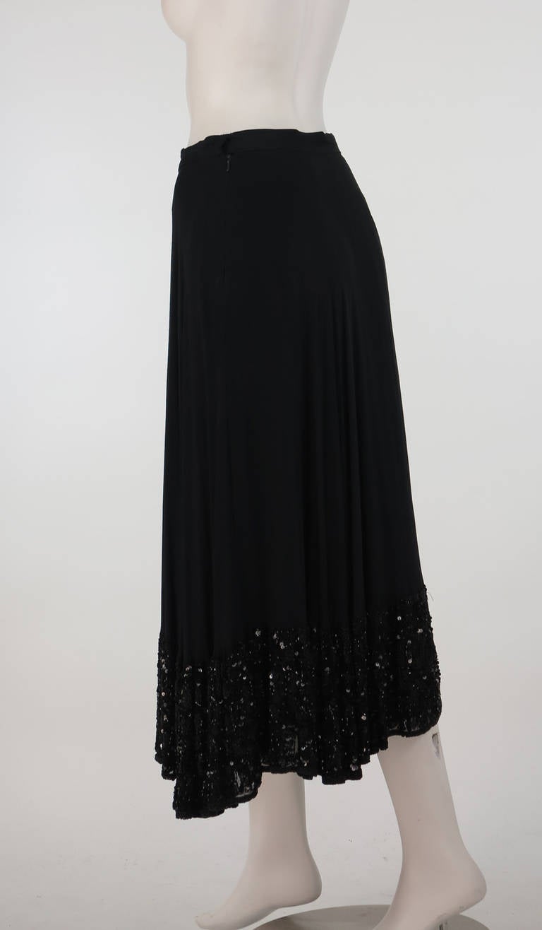 1990s black heavily beaded hem skirt 1