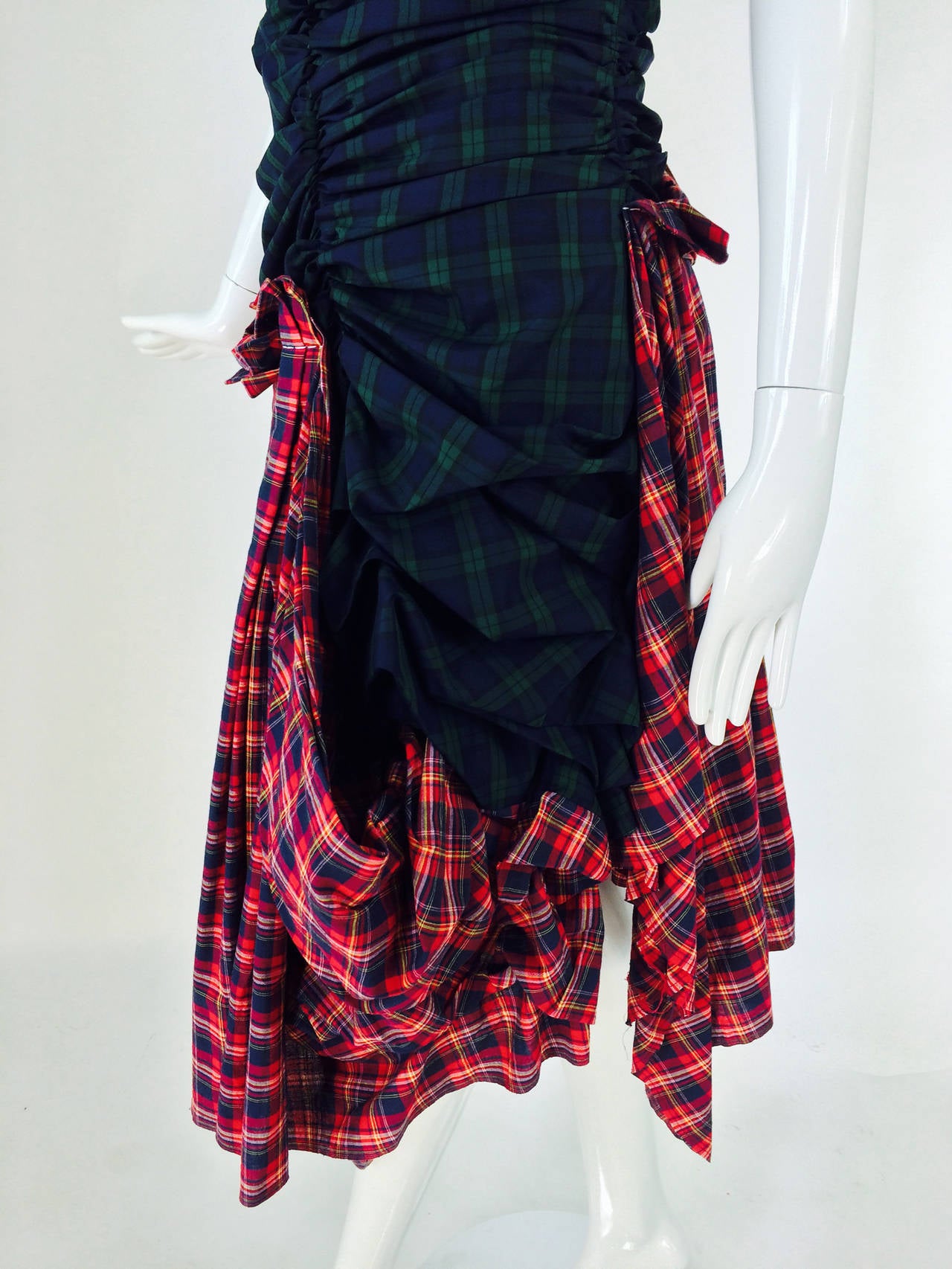 Comme des Garcons tartan/plaid dress in green & red 2005 2