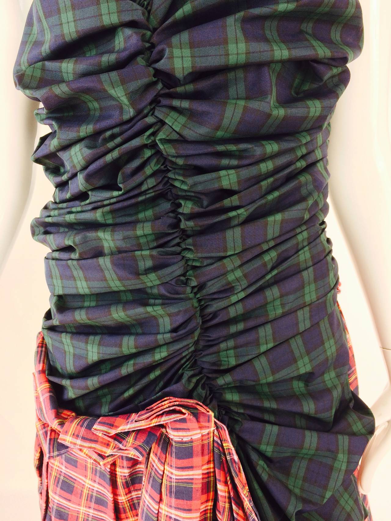 green and red plaid dress