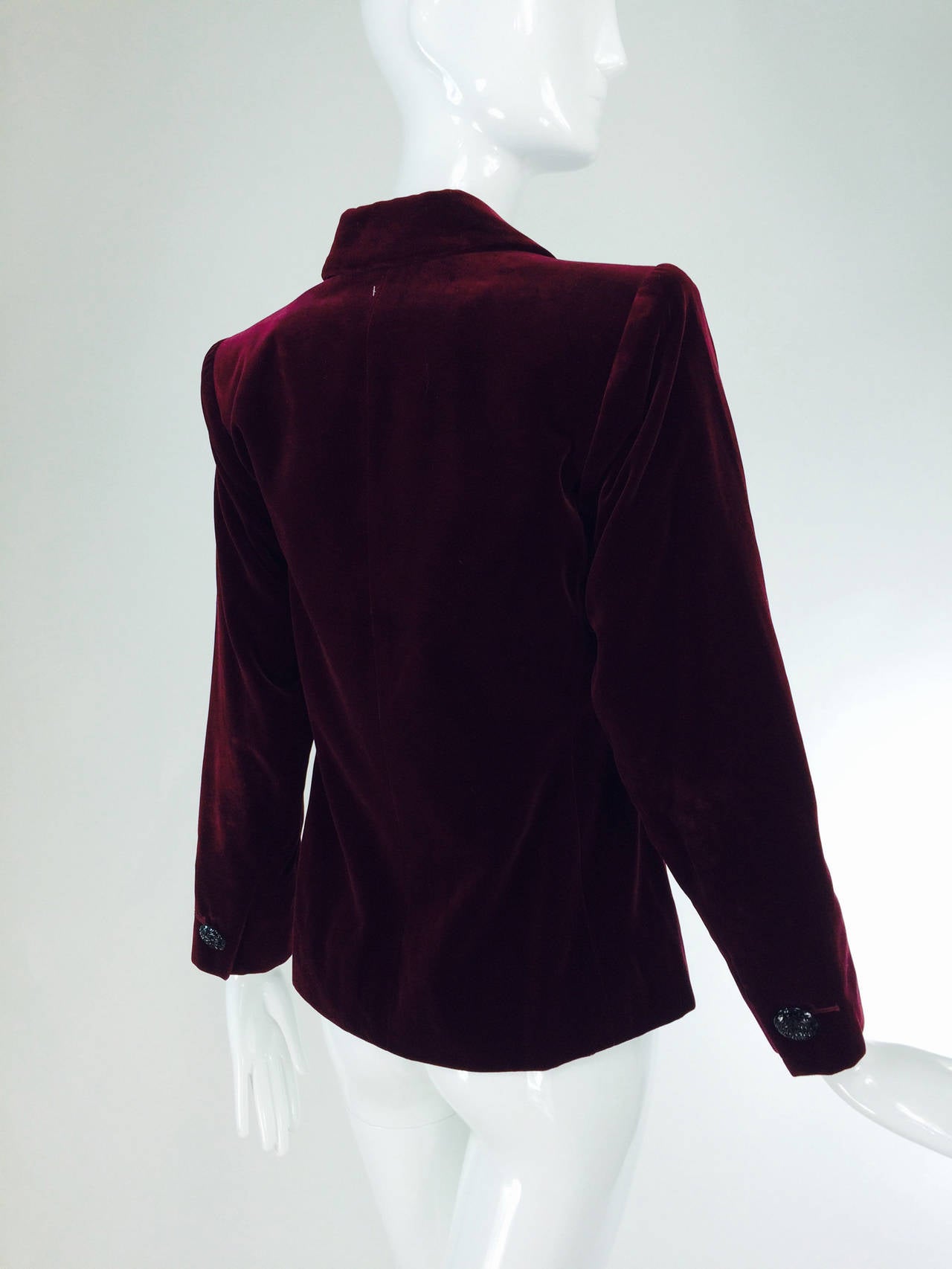 Yves St Laurent Rive Gauche velvet blazer in garnet 1970s YSL 1