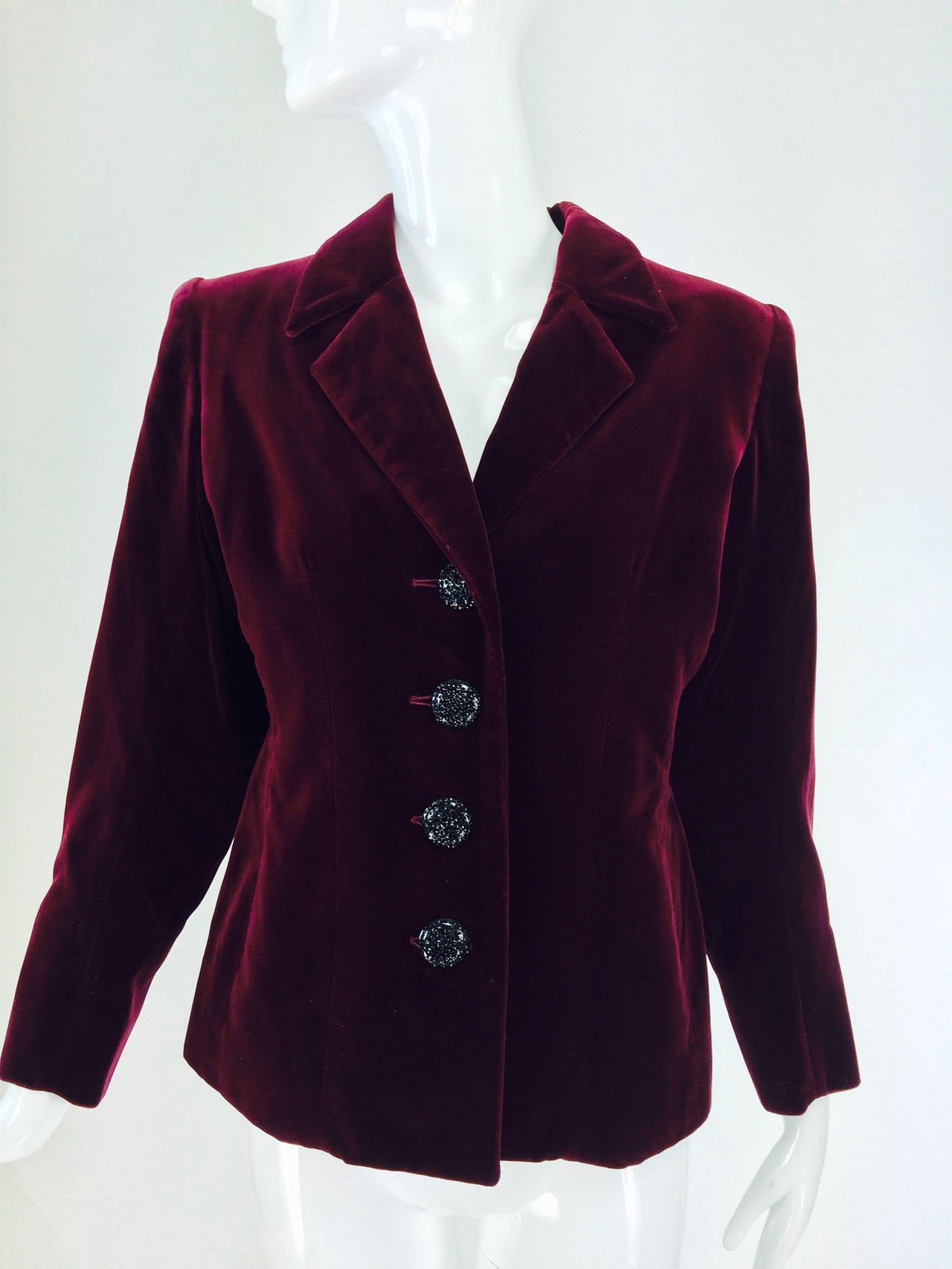 Yves St Laurent Rive Gauche velvet blazer in garnet 1970s YSL 4